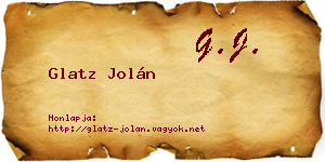 Glatz Jolán névjegykártya